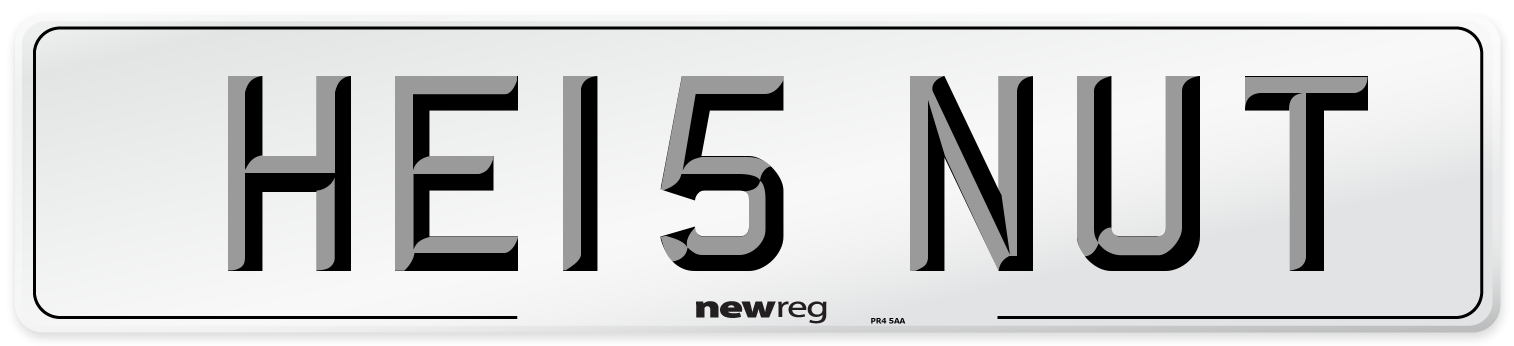HE15 NUT Number Plate from New Reg